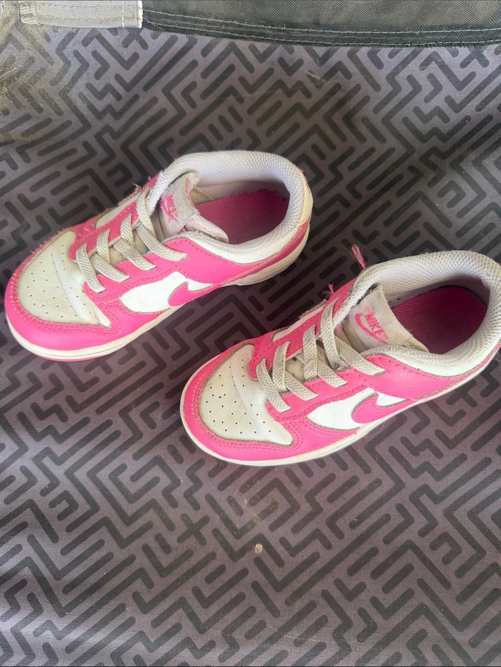 Nike Kids Pink and White Low-Top Sneakers